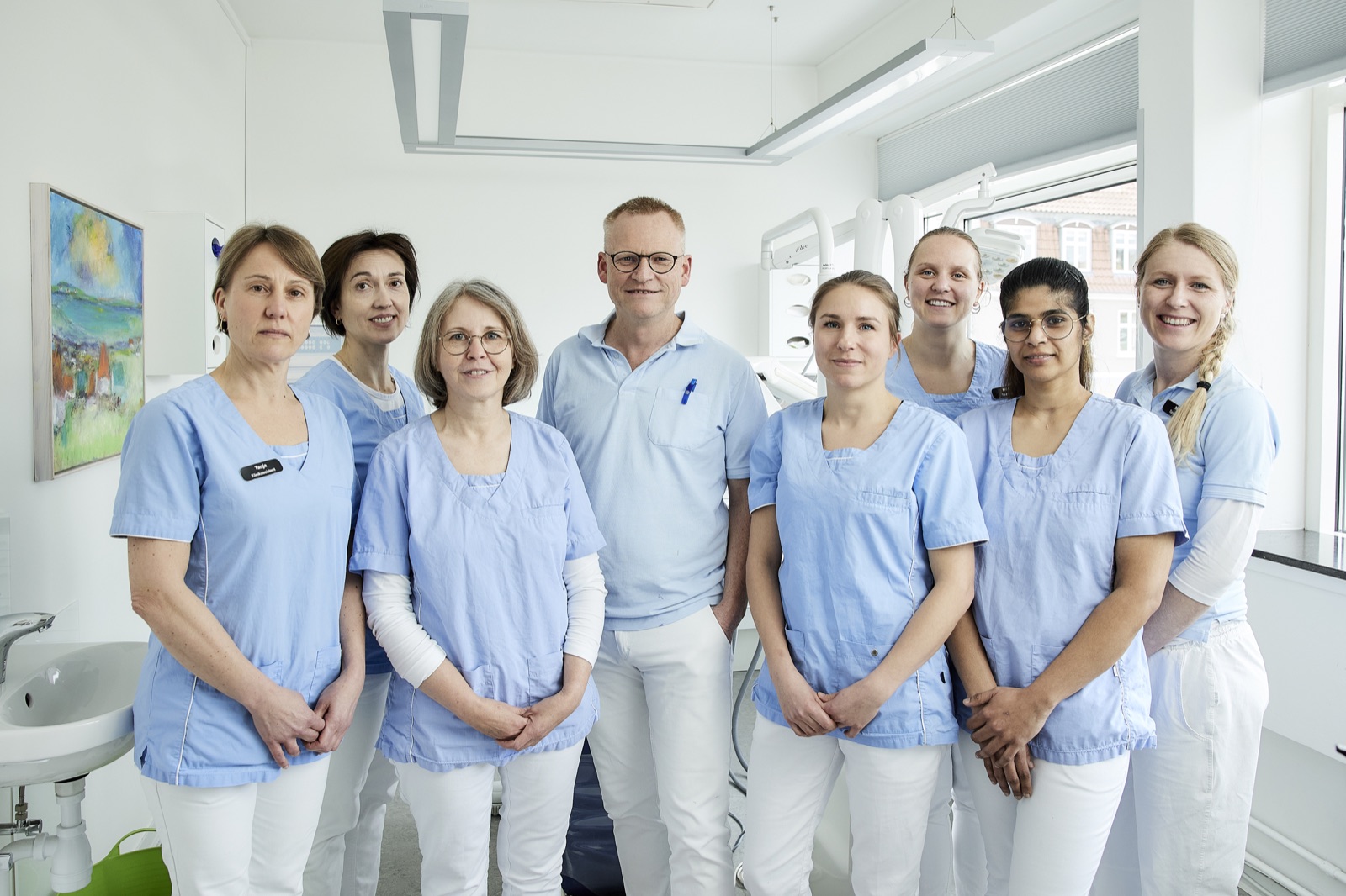 Klinikkteamet hos Tandlægerne Peder Eriksen i Silkeborg.